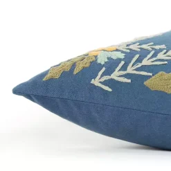 Best Blue Hello Fall Embroidered Pillow Fall
