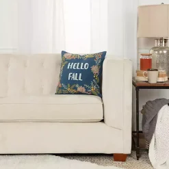 Best Blue Hello Fall Embroidered Pillow Fall
