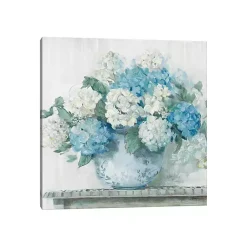 Kirklands Home Canvas Art|Blue Hydrangea Cottage Canvas Print