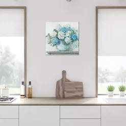 Kirklands Home Canvas Art|Blue Hydrangea Cottage Canvas Print