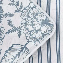 Kirklands Home Quilts|Blue Jacobean Reversible 3-pc. Queen Quilt Set