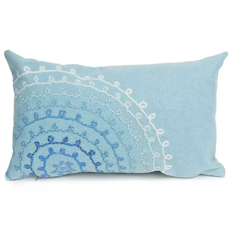 Kirklands Home Outdoor Cushions & Pillows|Lamontage Swirl Outdoor Lumbar Pillow Blue