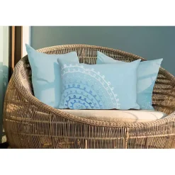 Kirklands Home Outdoor Cushions & Pillows|Lamontage Swirl Outdoor Lumbar Pillow Blue