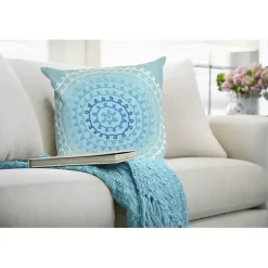 Kirklands Home Outdoor Cushions & Pillows|Lamontage Swirl Outdoor Throw Pillow Blue
