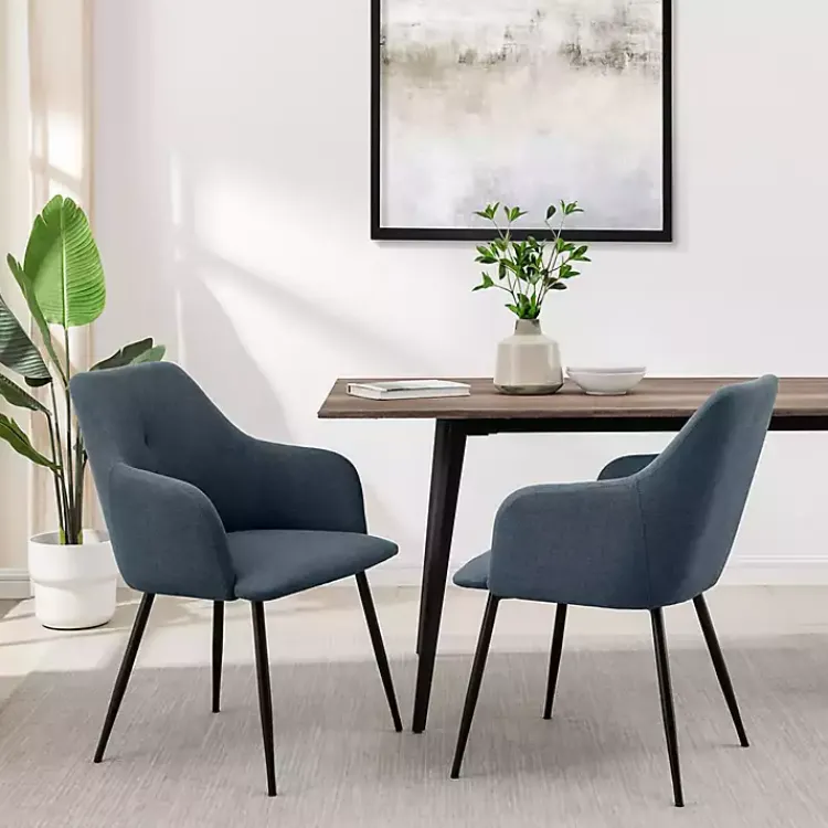 Kirklands Home Dining Chairs|Lily Upholstered Dining Chairs, Set of 2 Blue