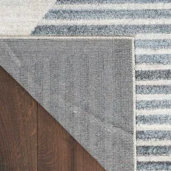 Kirklands Home Area Rugs|Blue Linear Geometric Washable Runner, 2x10