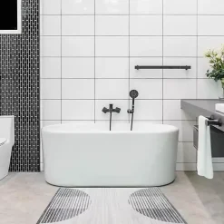 Kirklands Home Area Rugs|Blue Linear Geometric Washable Accent Rug, 2x4