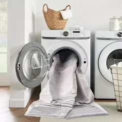 Kirklands Home Area Rugs|Blue Linear Geometric Washable Area Rug, 4x6