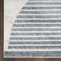 Kirklands Home Area Rugs|Blue Linear Geometric Washable Area Rug, 6x9