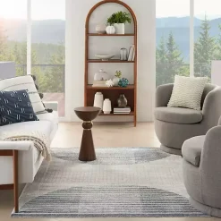 Kirklands Home Area Rugs|Blue Linear Geometric Washable Area Rug, 6x9