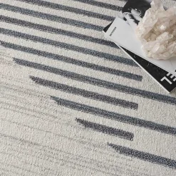 Kirklands Home Area Rugs|Blue Linear Sphere Washable Area Rug, 7x10