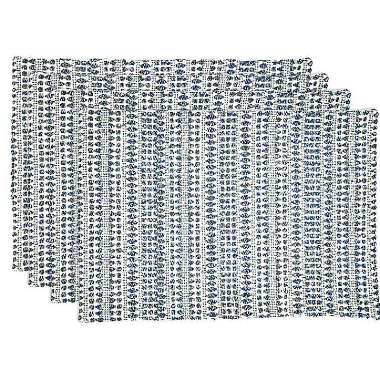 Kirklands Home Table Linens|Lines Woven Placemats, Set of 4 Blue