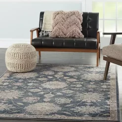 Kirklands Home Area Rugs|Blue Lush Vines Area Rug, 5x7