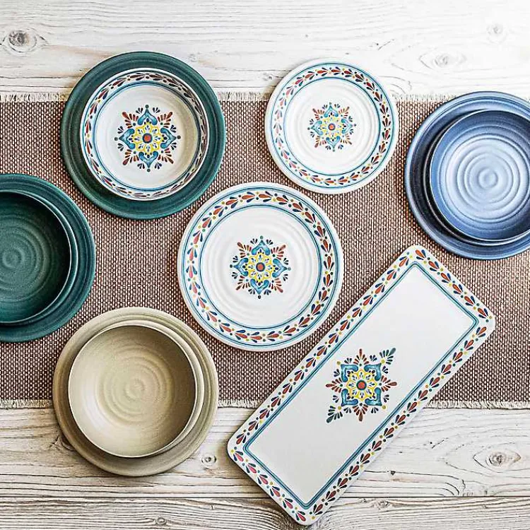 Kirklands Home Outdoor Dining|Madden Melamine Dinner Plates, Set of 6 Blue