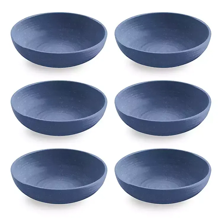 Kirklands Home Outdoor Dining|Madden Melamine Low Bowls, Set of 6 Blue
