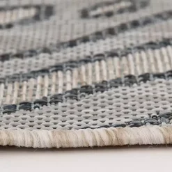 Kirklands Home Outdoor Rugs|Blue Malibu Monstera Outdoor Area Rug, 7x9