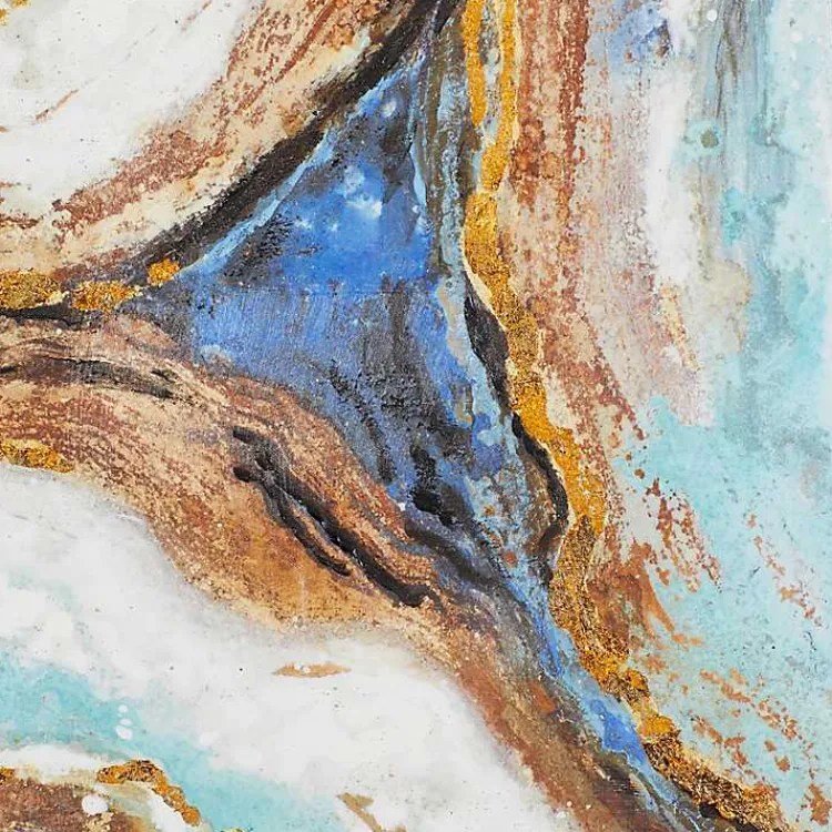 Kirklands Home Canvas Art|Blue Marbling Agate Framed Canvas Art Print