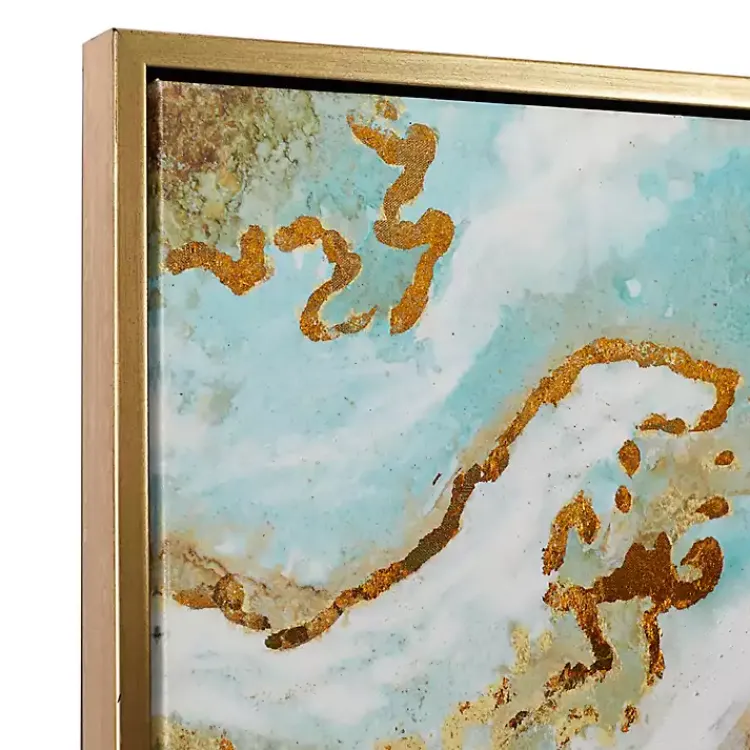 Kirklands Home Canvas Art|Blue Marbling Agate Framed Canvas Art Print