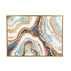 Kirklands Home Canvas Art|Blue Marbling Agate Framed Canvas Art Print