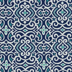 Kirklands Home Outdoor Cushions & Pillows|Marine Damask Outdoor Cushions, Set of 2 Blue