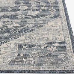 Kirklands Home Outdoor Rugs|Medallion Lava Indoor/Outdoor Area Rug, 7x9 Blue