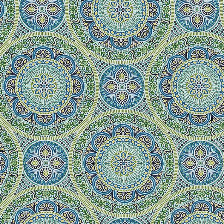 Kirklands Home Outdoor Cushions & Pillows|Blue Medallion Wicker Chair Cushions, Set of 2