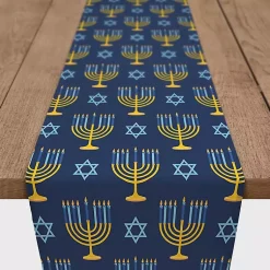 Sale Blue Menorah Table Runner, 72 in. Hanukkah Decorations