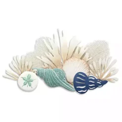 Kirklands Home Wall Plaques|Blue Metal Reef and Shell Wall Plaque