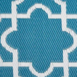 Kirklands Home Outdoor Rugs|Blue Moroccan Trellis Outdoor Area Rug, 4x6