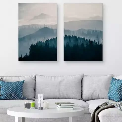Kirklands Home Canvas Art|Blue Mountain Canvas Prints, Set of 2