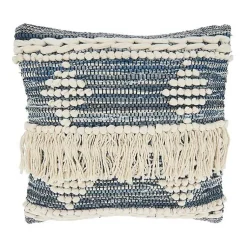 Natural Chindi Fringe Cotton Pillow Pillows