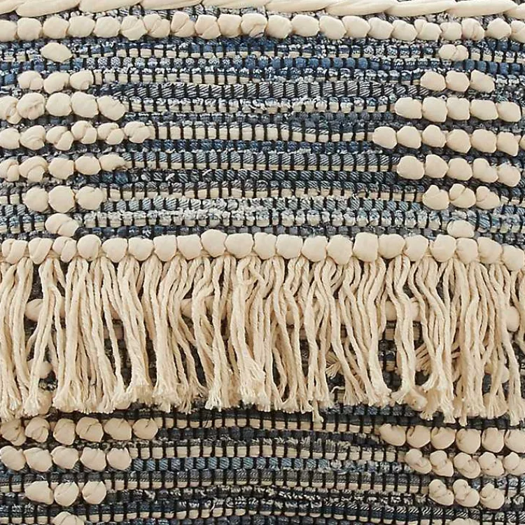 Natural Chindi Fringe Cotton Pillow Pillows