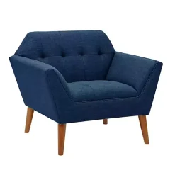 Kirklands Home Accent Chairs|Newman Mid-Century Accent Chair Blue