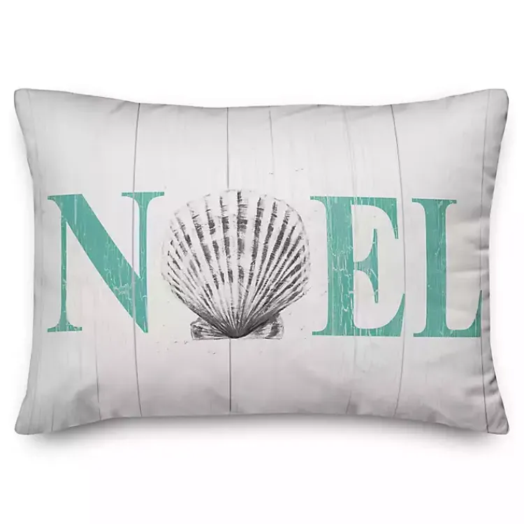 Blue Noel Shell Christmas Accent Pillow Pillows