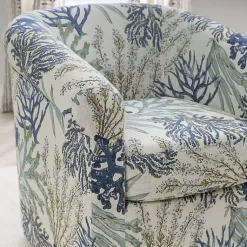 Kirklands Home Accent Chairs|Ocean Bonnie Swivel Accent Chair Blue