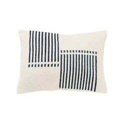 Outlet Blue Offset Colorblock Stripe Throw Pillow Pillows