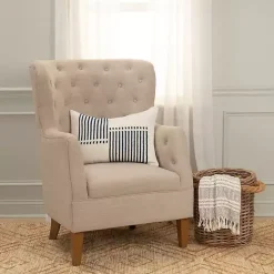 Outlet Blue Offset Colorblock Stripe Throw Pillow Pillows