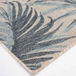 Kirklands Home Outdoor Rugs|Palm Fronds Lava Indoor/Outdoor Area Rug, 5x7 Blue