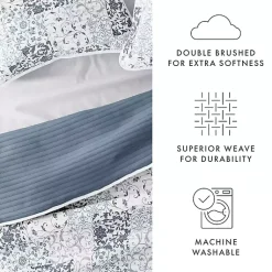 Kirklands Home Quilts|Blue Patchwork Reversible 3-pc. Queen Quilt Set