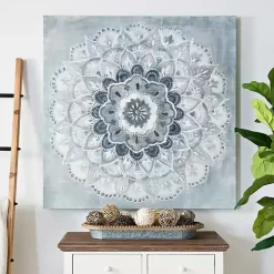 Kirklands Home Canvas Art|Blue Paulo Sunburst Canvas Art Print Gray