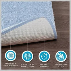 Kirklands Home Bathroom Rugs|Plush Microfiber Bath Mat, 20x30 Blue