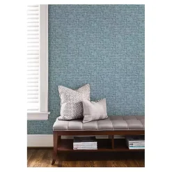 Kirklands Home Wall Murals & Wallpaper|Poplin Peel & Stick Wallpaper Blue