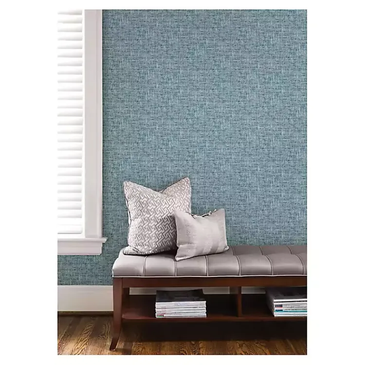 Kirklands Home Wall Murals & Wallpaper|Poplin Peel & Stick Wallpaper Blue