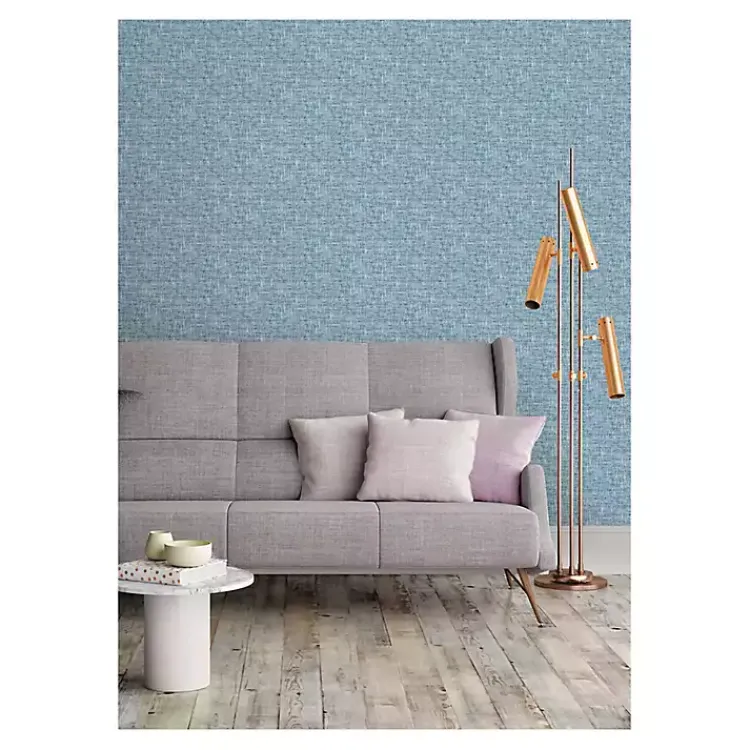 Kirklands Home Wall Murals & Wallpaper|Poplin Peel & Stick Wallpaper Blue
