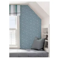 Kirklands Home Wall Murals & Wallpaper|Poplin Peel & Stick Wallpaper Blue