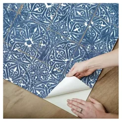 Kirklands Home Wall Murals & Wallpaper|Provincial Tiles Peel & Stick Wallpaper Blue
