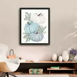 Online Blue Pumpkin Trio Framed Canvas Print, 26x32 in. Fall