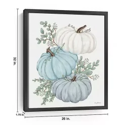 Online Blue Pumpkin Trio Framed Canvas Print, 26x32 in. Fall