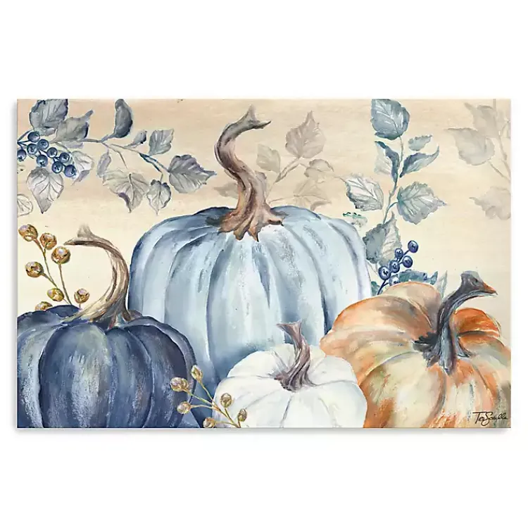 Outlet Blue Pumpkins Canvas Art Print, 24x16 in. Fall
