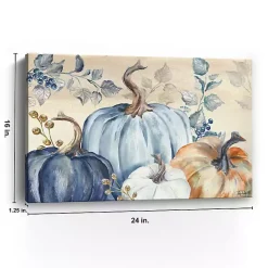 Outlet Blue Pumpkins Canvas Art Print, 24x16 in. Fall